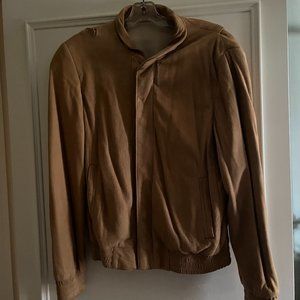 Camel Suede Bomber Jacket Size 36
